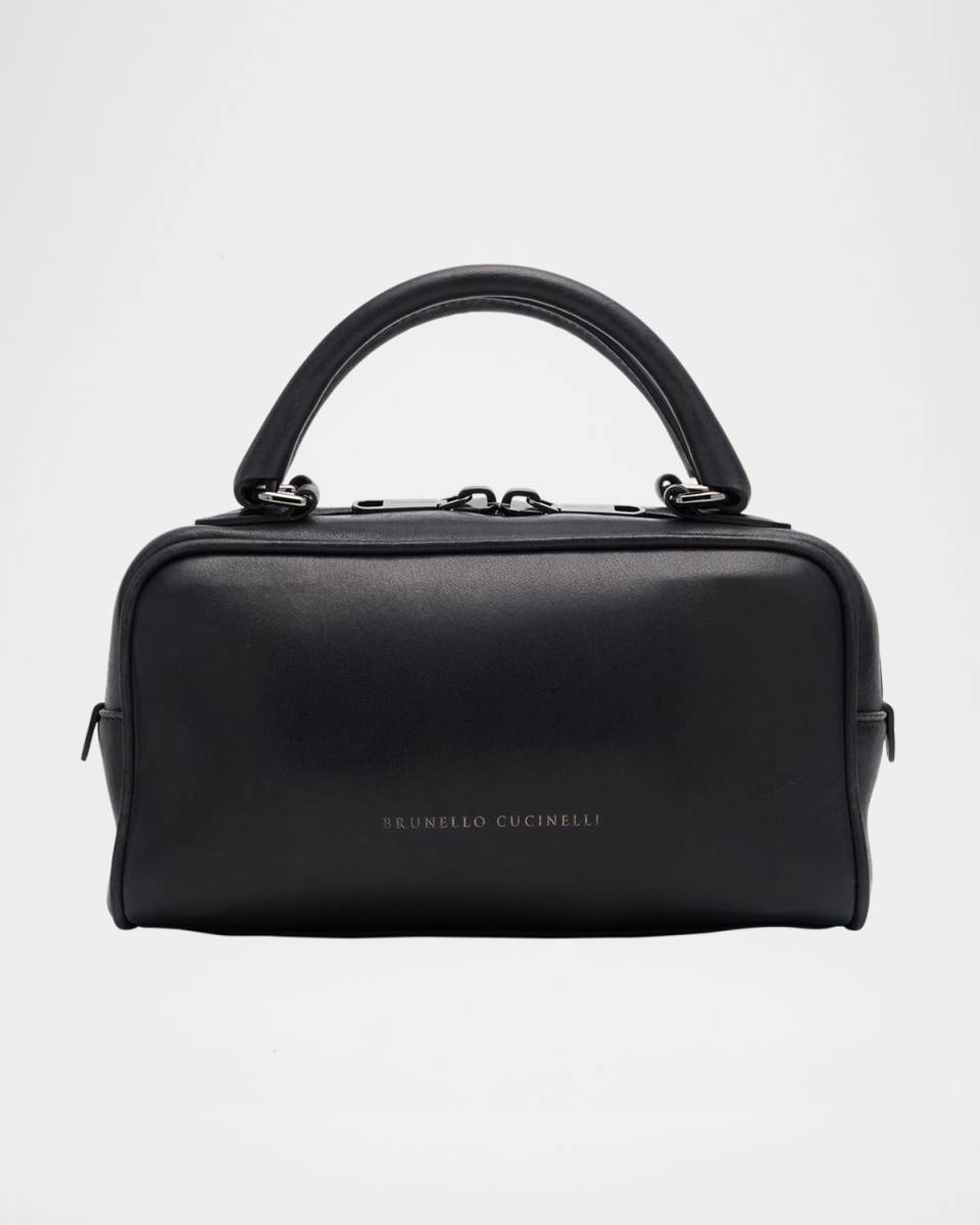 Medium Glossy Napa Boston Top-Handle Bag